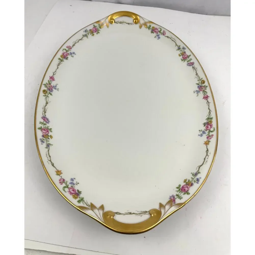 Antique GDA Limoges Oval Serving Platter 17